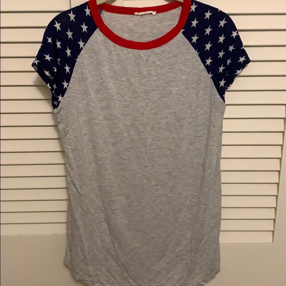 BOMBOM patriotic sleeve cotton jersey tee